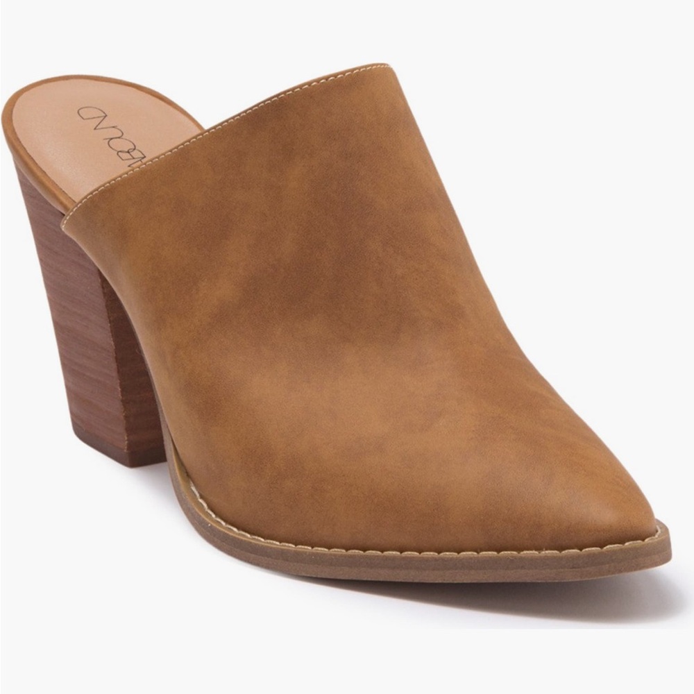 Abound Tan 3.5” Block Heel Mules - Size 9